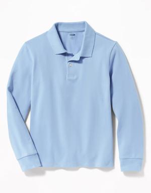 Old Navy School Uniform Long-Sleeve Polo Shirt for Boys blue