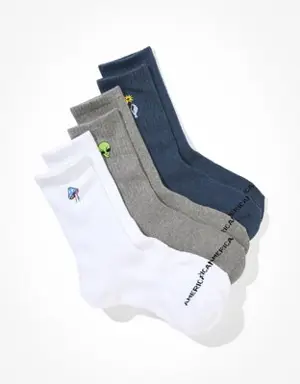 Mini Graphic Crew Sock 3-Pack