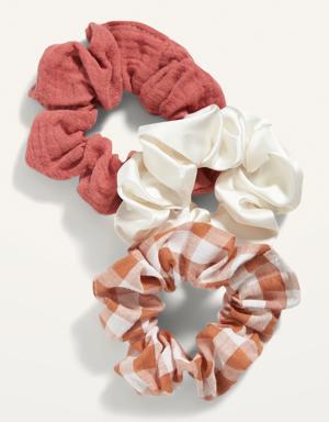 Hair Scrunchie 3-Pack for Women red