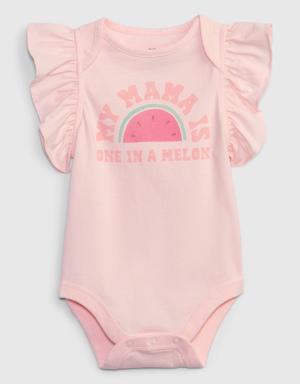 Baby 100% Organic Cotton Mix and Match Graphic Bodysuit pink