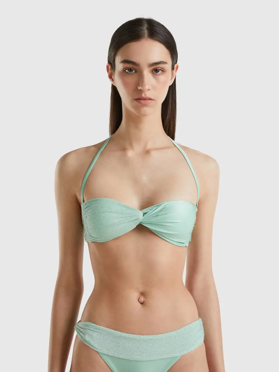 Benetton bandeau bikini top with lurex. 1