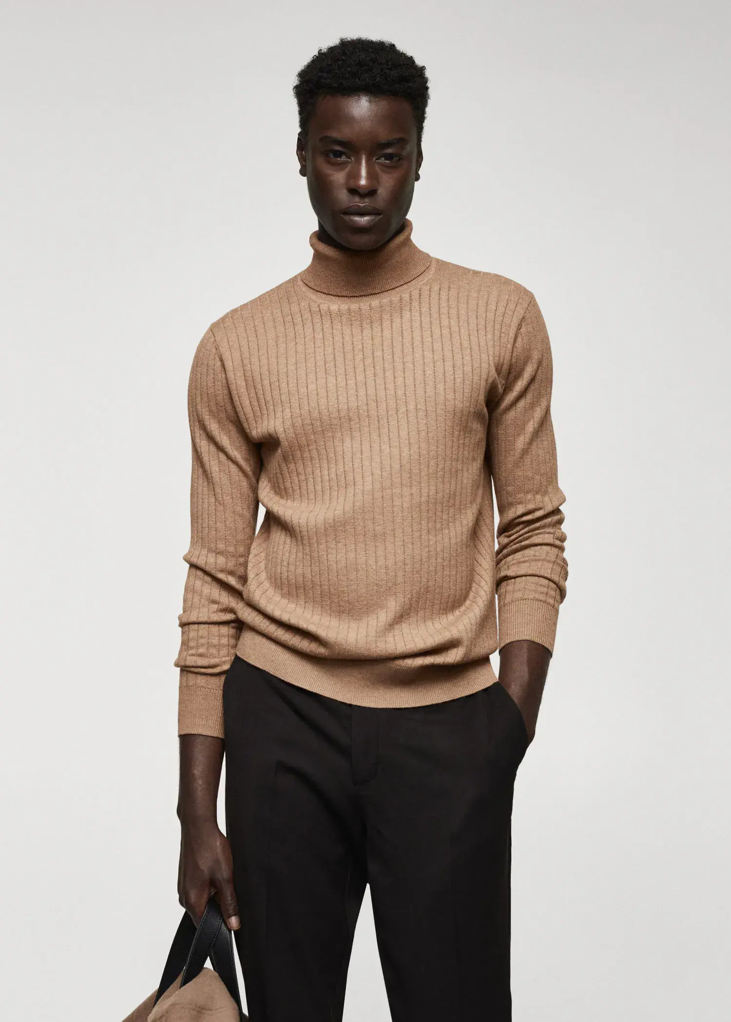 Mango Rolled neck cable sweater. 1