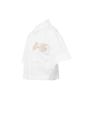 White Shirt With Sequin Embroidery Detail
