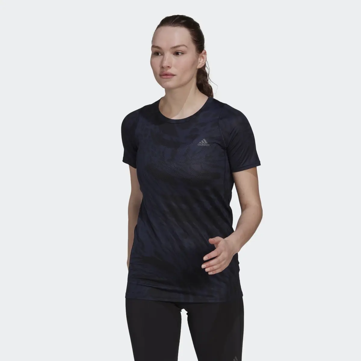 Adidas Fast Allover Print Running Tee. 2