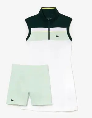 Vestito da tennis con pantaloni corti integrati in fibra riciclata