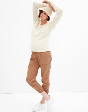 Maternity TENCEL&#153 Full Panel Utility Joggers brown