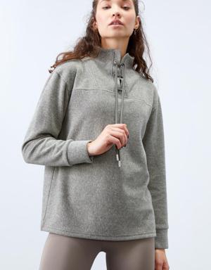 Tommy Life Çağla Bağcıklı Dik Yaka Selanik Triko Kadın Oversize Sweatshirt - 97198. 3 Tommy Life Çağla Bağcıklı Dik Yaka Selanik Triko Kadın Oversize Sweatshirt - 97198. 3