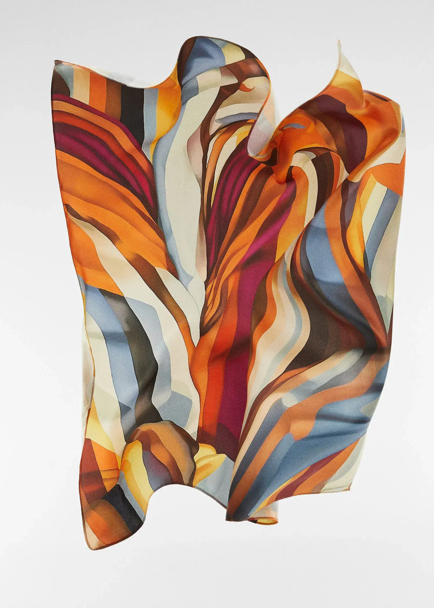 Mango Multi-coloured striped scarf. 3