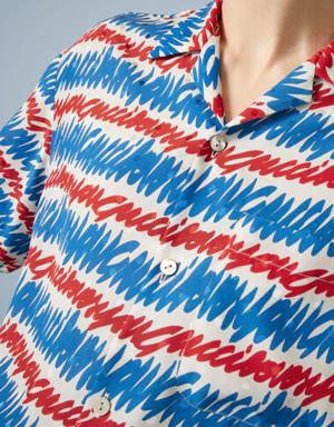 Gucci 'Gucci Loves You' print silk shirt. 3 Gucci 'Gucci Loves You' print silk shirt. 3