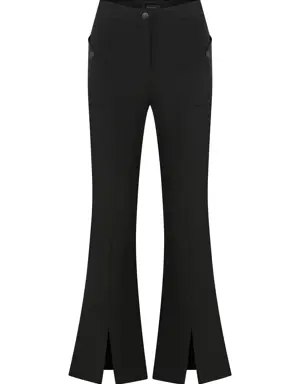 Fancy Pockets Black Slit Detailed Formal Pants - 2 / Black