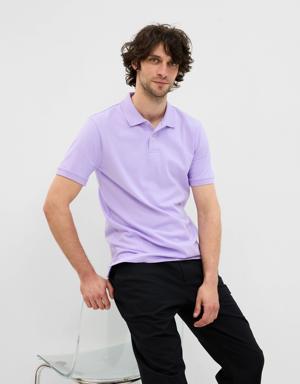 Pique Polo Shirt purple