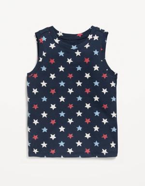Matching Unisex Printed Tank Top for Toddler blue