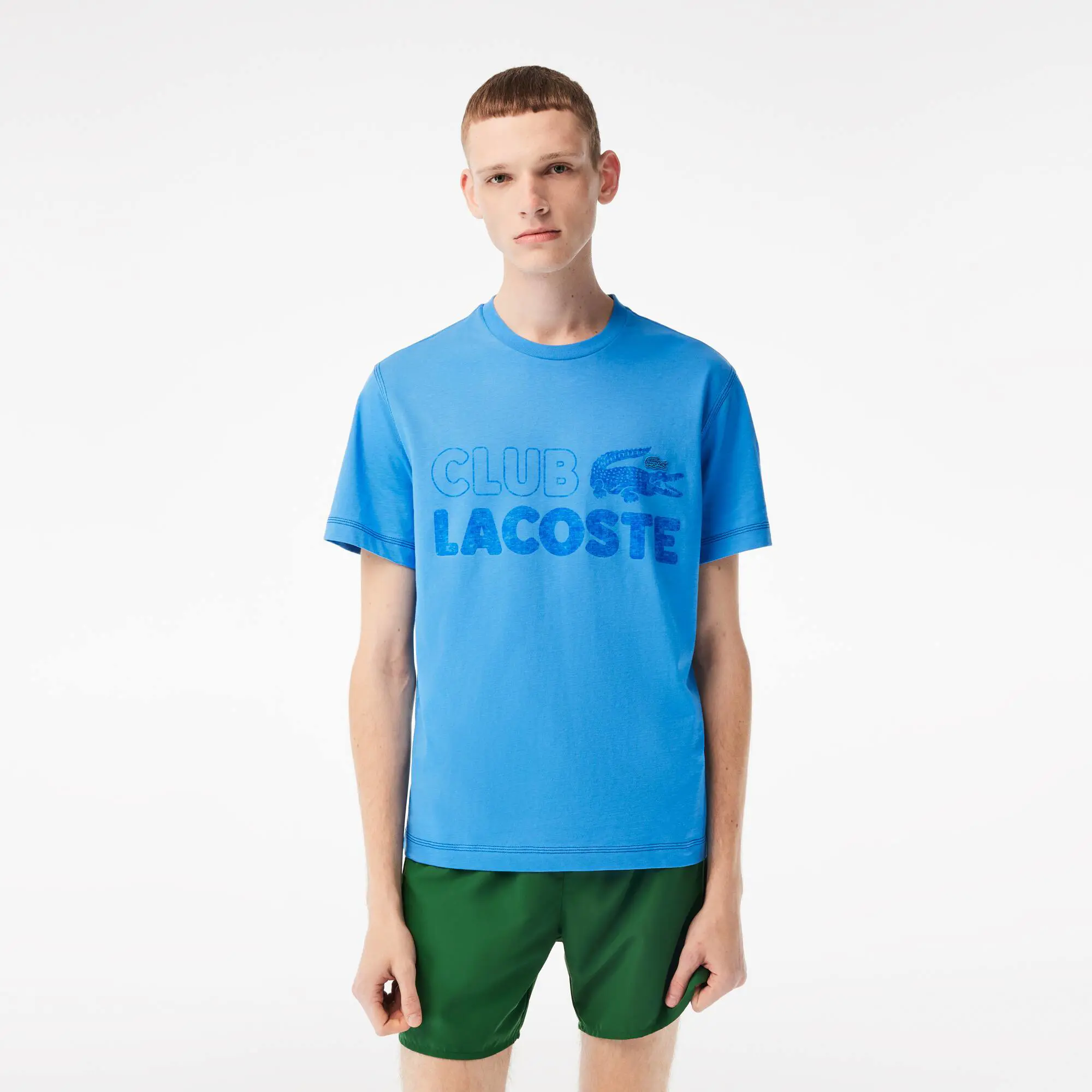 Lacoste T-shirt em algodão orgânico com estampado vintage Lacoste para homem. 1