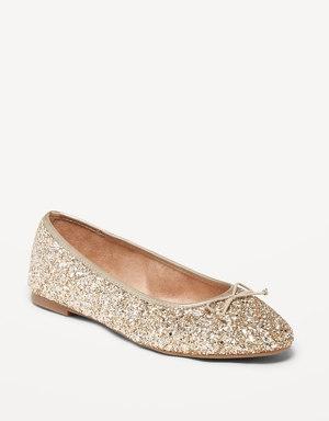 Glitter Bow-Tie Ballet Flat Shoes for Women