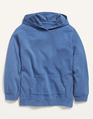 Raglan-Sleeve Pullover Tunic Hoodie for Girls blue