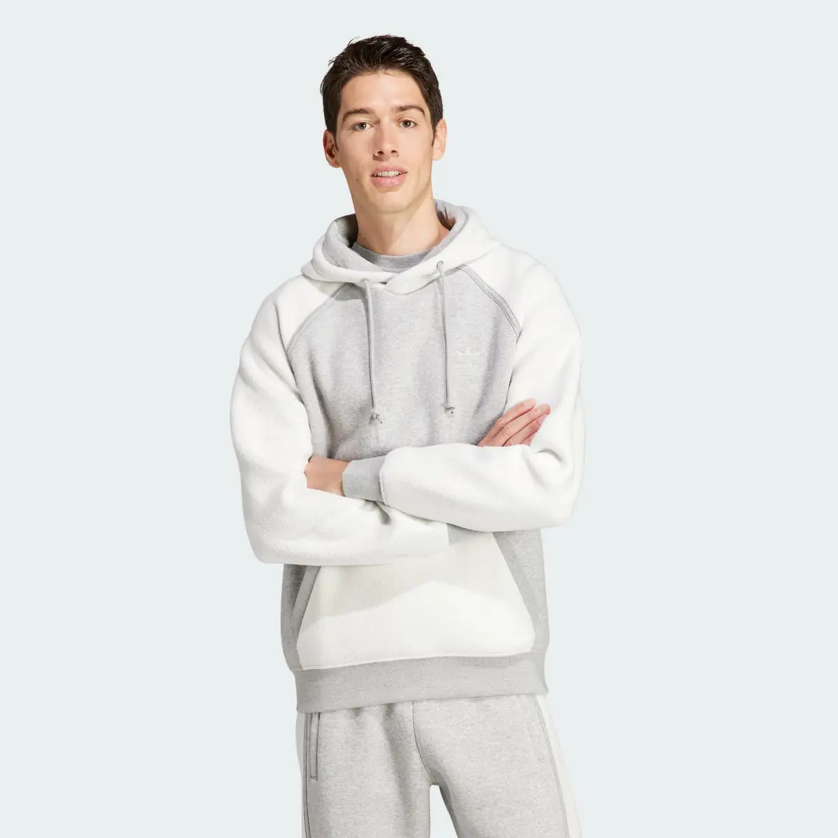 Adidas Essentials+ Trefoil Reverse Material Hoodie. 2