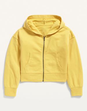 Old Navy Vintage Zip-Front French Terry Hoodie for Girls yellow