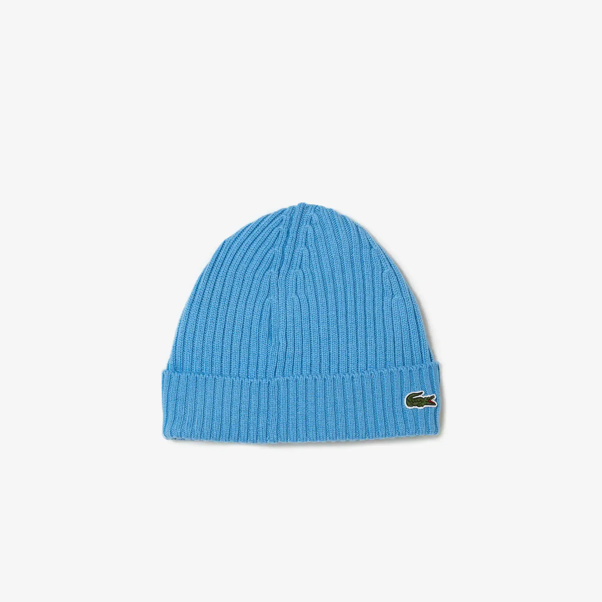 Lacoste Unisex Ribbed Wool Beanie. 1