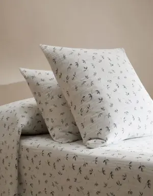 Flower print gauze pillowcase 45x110cm