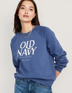 Long-Sleeve Logo Graphic French-Terry Sweatshirt for Women blue