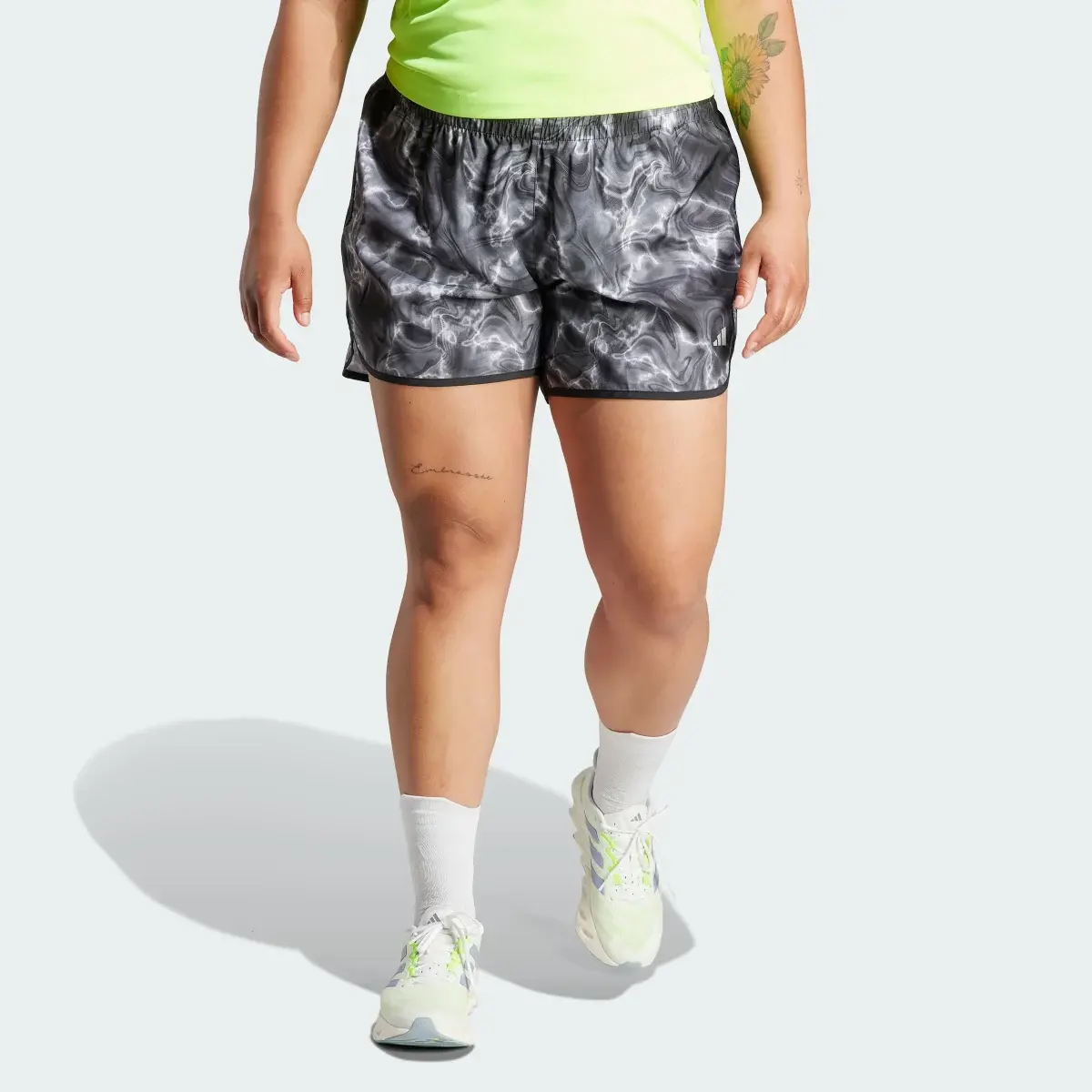Adidas Marathon 20 Allover Print Shorts (Plus Size). 1