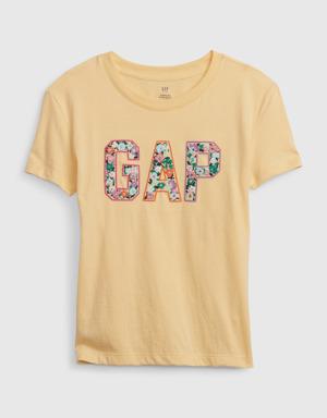 %100 Organik Pamuk Çiçek İşlemeli Gap Logo T-Shirt
