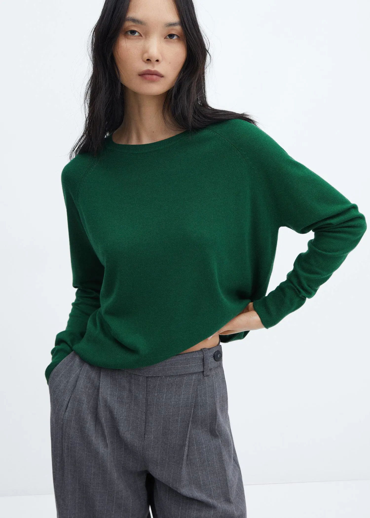 Mango Fine-knit round-neck sweater. 1