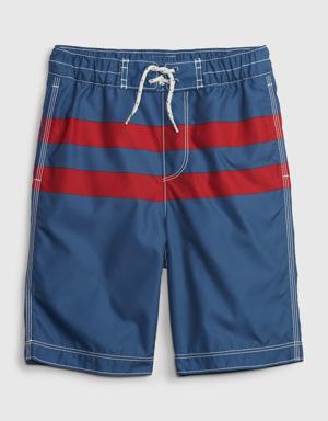 Gap Kids 100% Recycled Swim Board Shorts blue