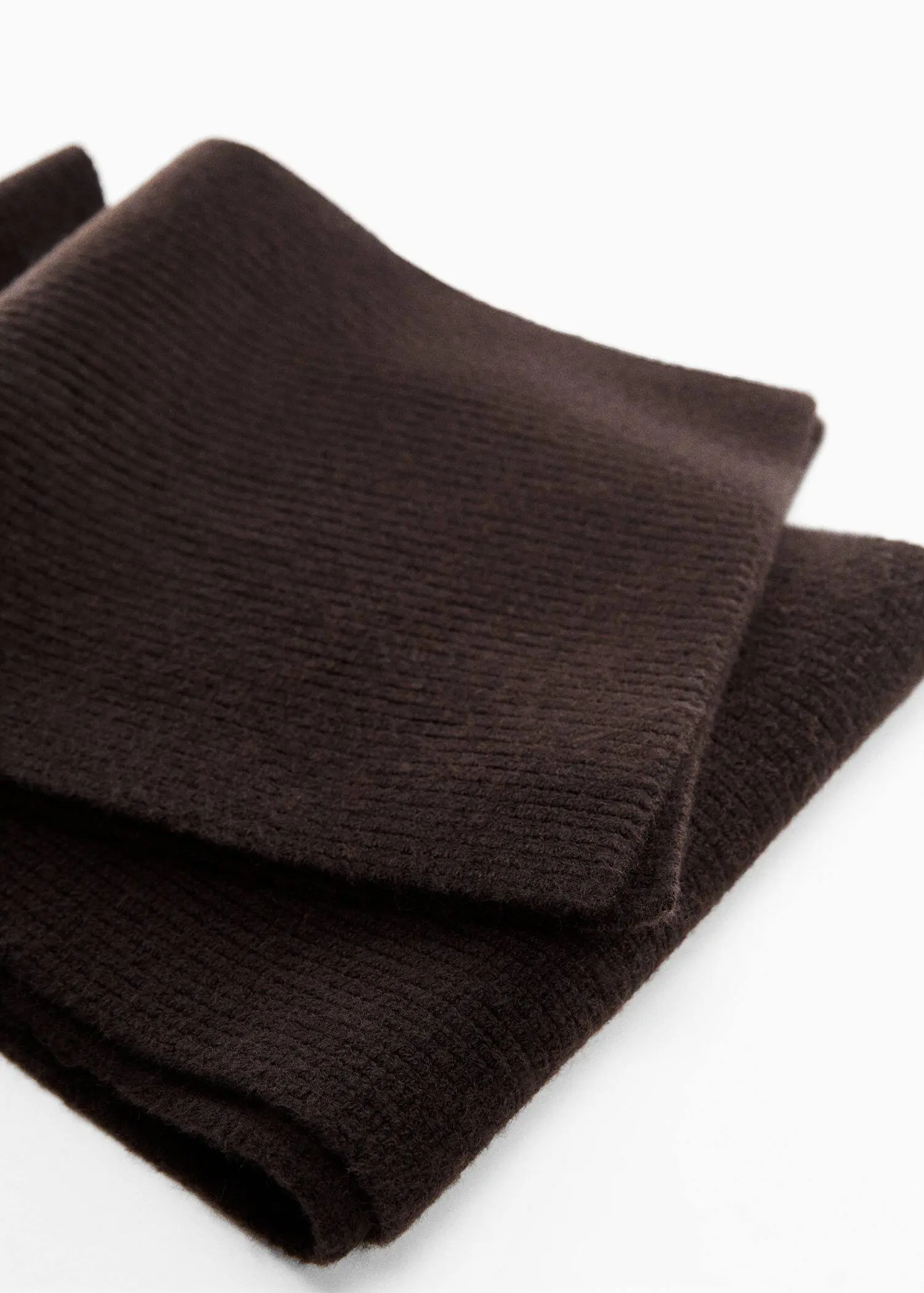 Mango Ribbed wool-blend scarf. 1