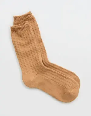 Waffle Crew Socks