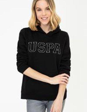 Kadın Siyah Kapüşonlu Basic Sweatshirt