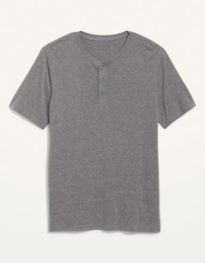 Soft-Washed Short-Sleeve Henley T-Shirt gray