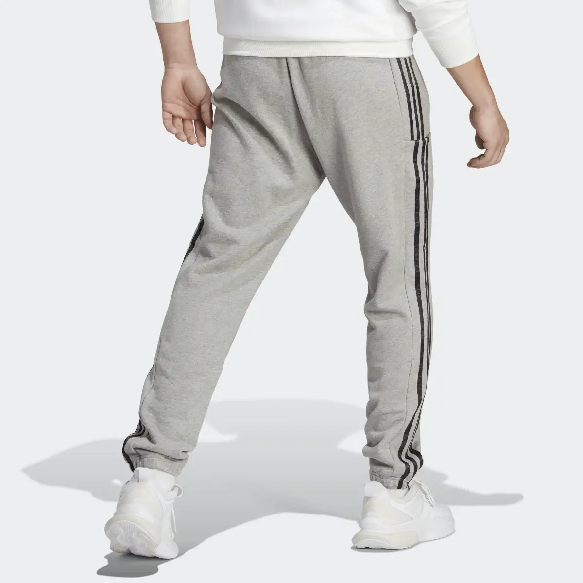 Adidas Essentials French Terry Tapered Elastic Cuff 3-Stripes Pants. 2