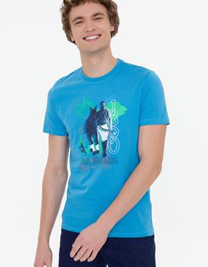 Erkek Kobalt Mavi T-shirt