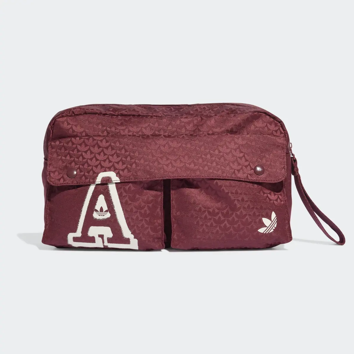 Adidas Trefoil Jacquard Monogram Oversized Waist Bag. 2