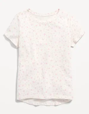 Softest Short-Sleeve Printed T-Shirt for Girls white
