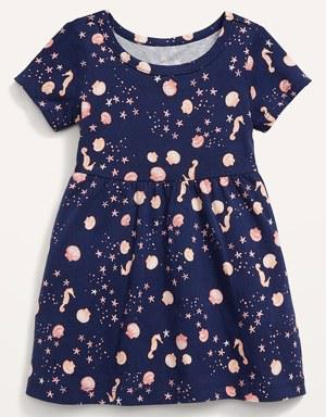 Short-Sleeve Printed Jersey Dress for Baby blue