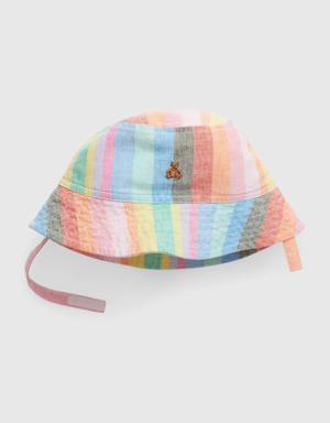 Baby Linen-Cotton Stripe Bucket Hat multi