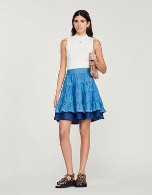Short denim skirt