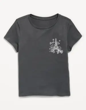 Short-Sleeve Graphic T-Shirt for Girls black