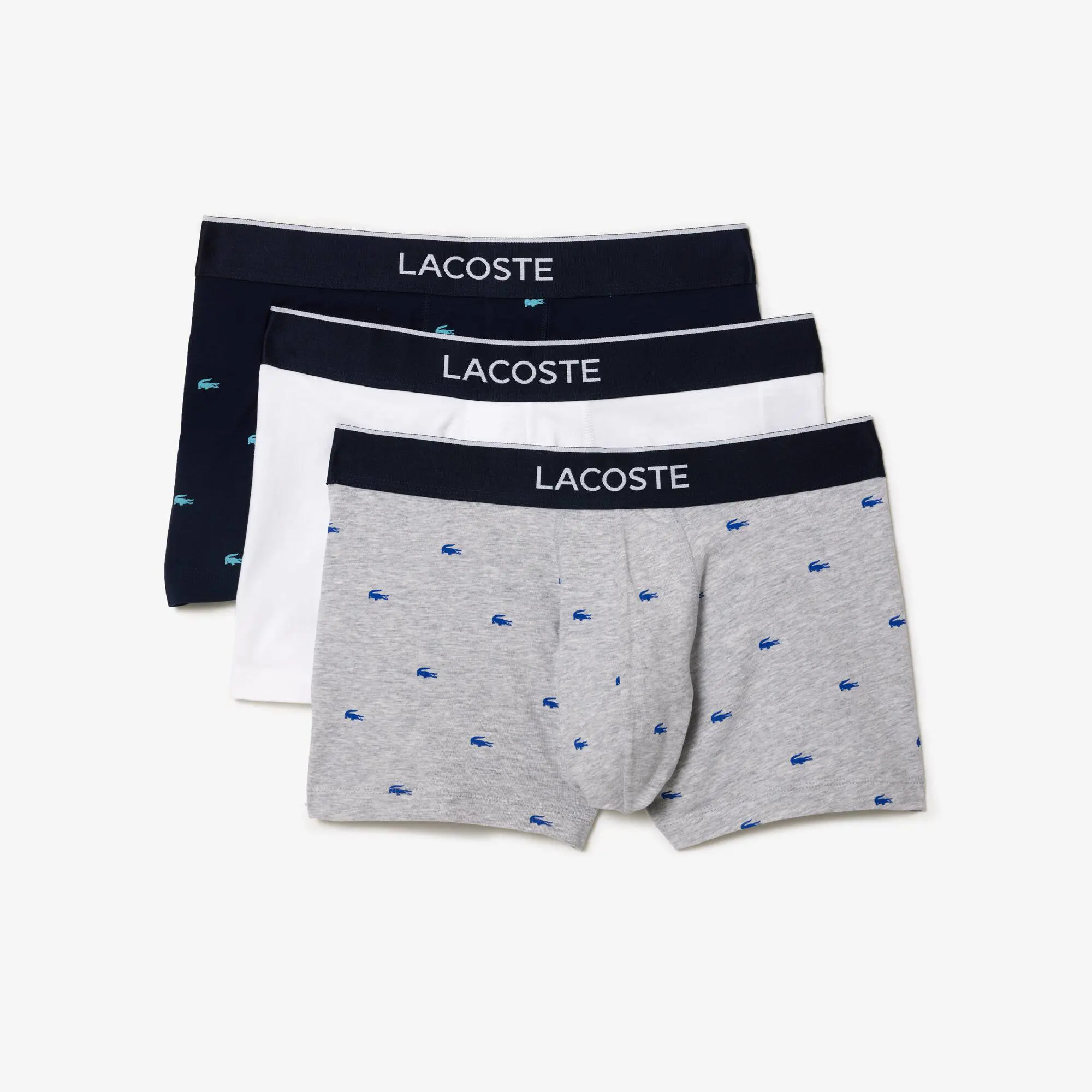 Lacoste Pack de 3 calzoncillos bóxer de hombre de estilo casual con detalles de la marca. 1