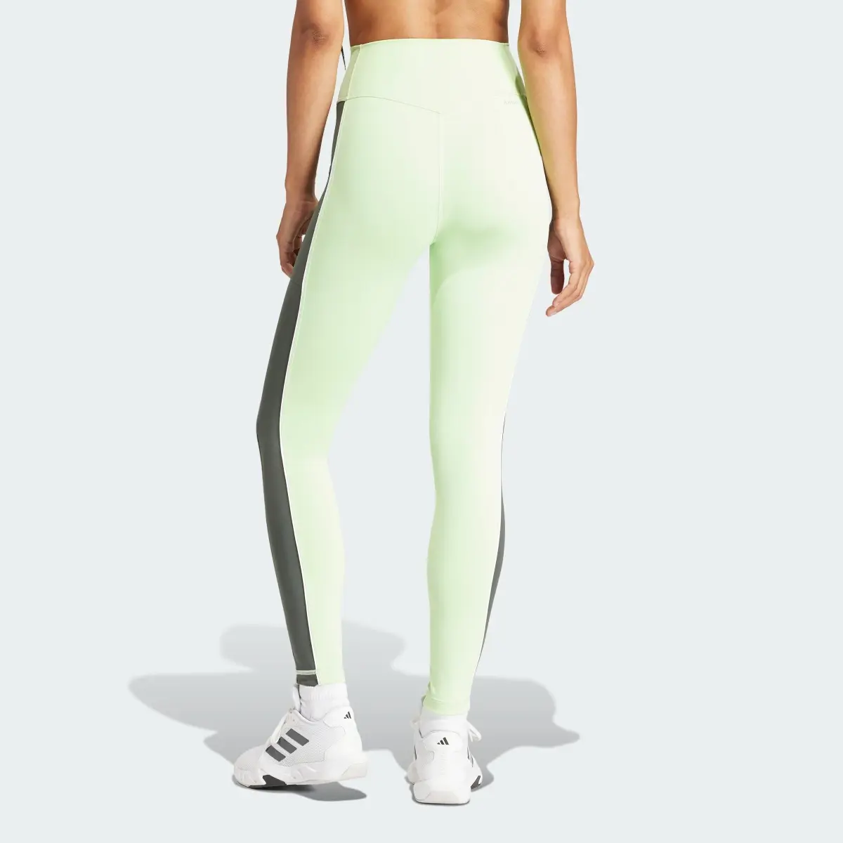 Adidas Optime High Rise Color Block 7/8 Leggings. 2