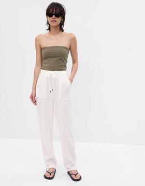 Crinkle Gauze Pants white