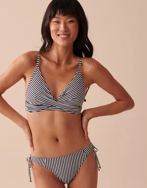 RETRO STRIPED Twisted Triangle Bikini Top