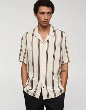 Striped bowling fluid shirt