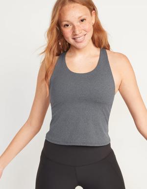 PowerSoft Racerback Crop Tank Top gray