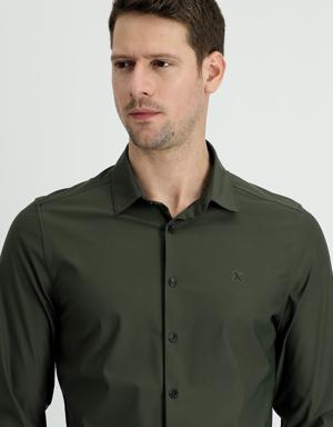 Techno-Line Uzun Kol Slim Fit Örme Gömlek