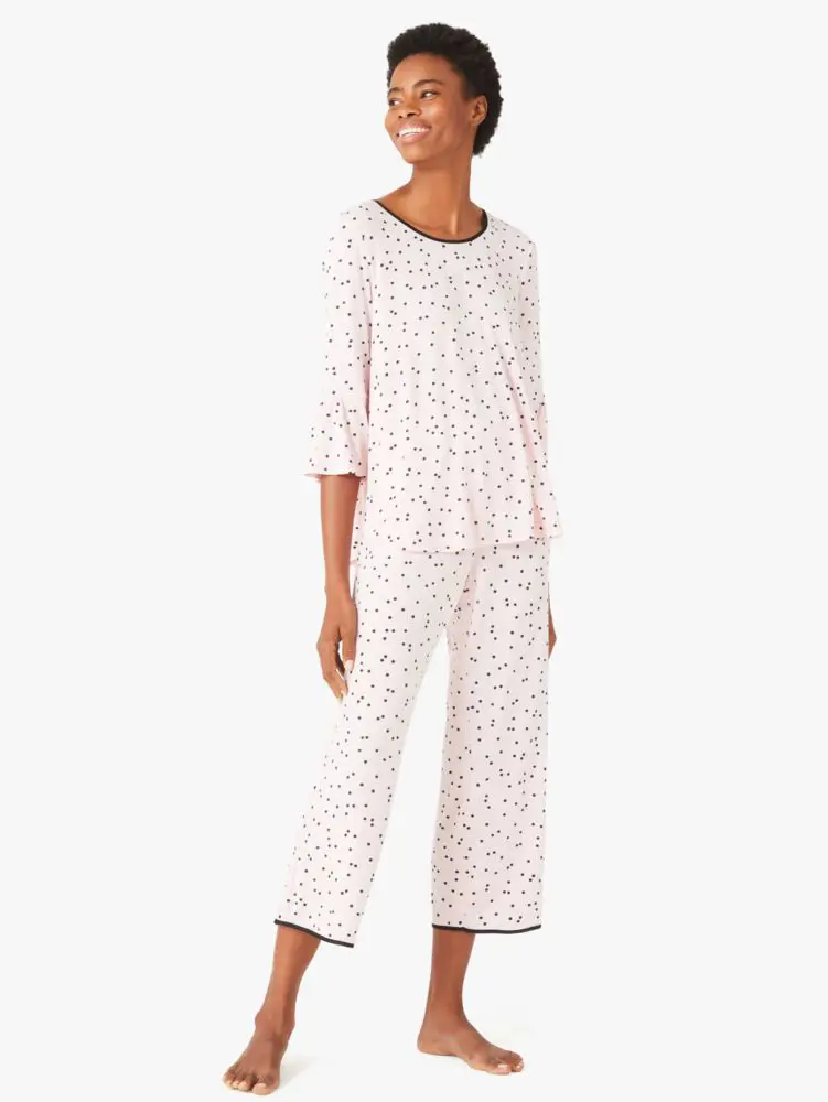 Kate Spade Pink Dot Long PJ Set. 1