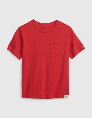 Gap Toddler 100% Organic Cotton Mix and Match Pocket T-Shirt red