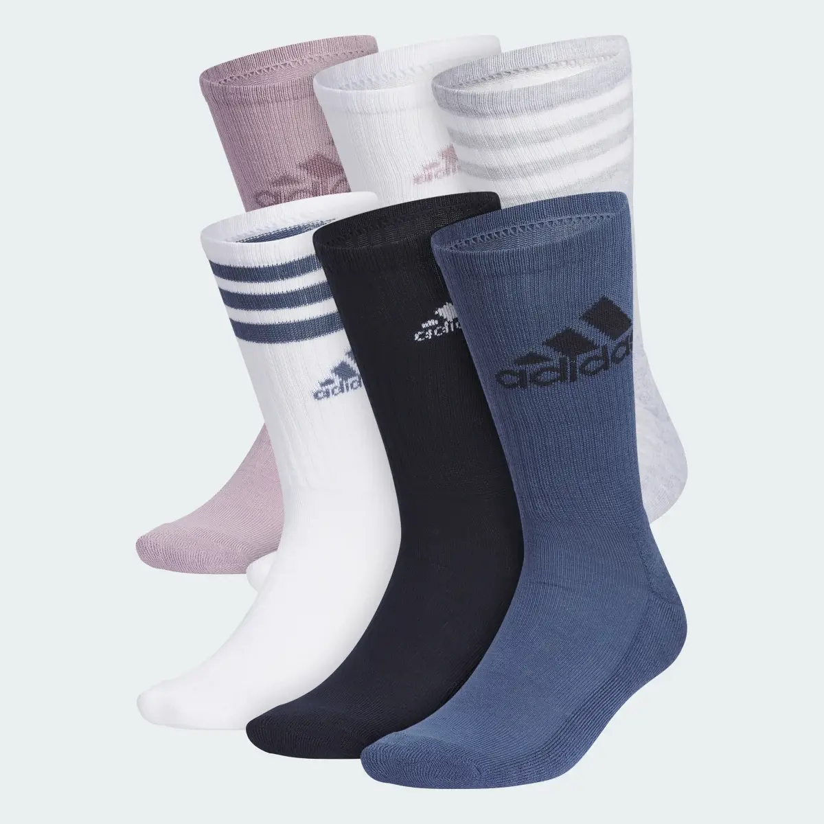 Adidas Cushioned Mixed Crew Socks 6 Pairs. 2